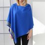 Electric Blue Lambswool Knitted Poncho, thumbnail 3 of 8