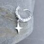 Men's Sterling Silver Textured Huggie And Star Earrings, thumbnail 7 of 7