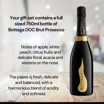 Vino Coco Bottega Prosecco Gift Set With Mr And Mrs Slate Coasters Perfect For Anniversaries And Wedding Presents, 2 of 8