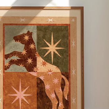 ‘Celestial Horse One’, Colourful Western Art Print Rodeo Cowgirl Cowboy Poster, 3 of 3