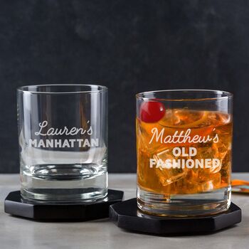 Personalised Engraved Glass Tumbler, Custom Cocktail Glass Gift For Friends, 3 of 9
