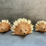 Set Three Handmade Hedgehog Ornaments Coconut, thumbnail 3 of 12