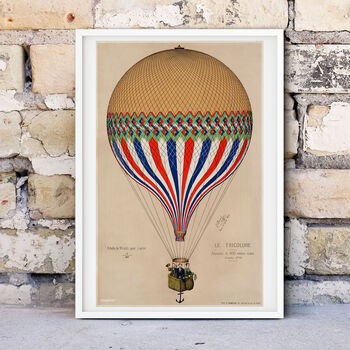 Framed Print Hot Air Balloon Art Poster, 2 of 2