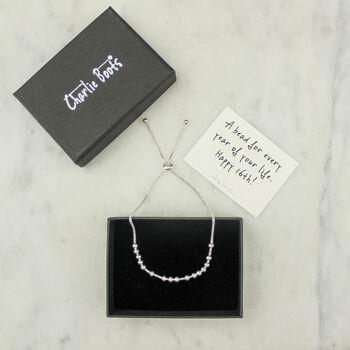 Sterling Silver 16th Birthday Bead For Each Year Bracelet, 4 of 7