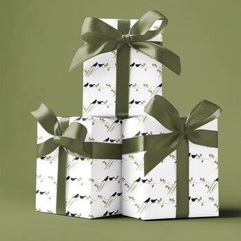 Elegant Bird On Branch Gift Wrapping Paper, 6 of 6