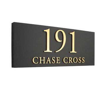 Personalised House Sign With Raised Gold Lettering, 6 of 10