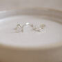 Sterling Silver Star And Moon Chained Mini Studs, thumbnail 1 of 3