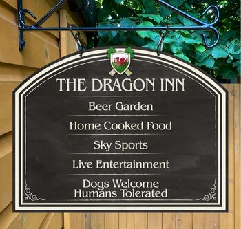 Dragon Inn Personalised Home Pub Sign Man Cave Sign, 3 of 9