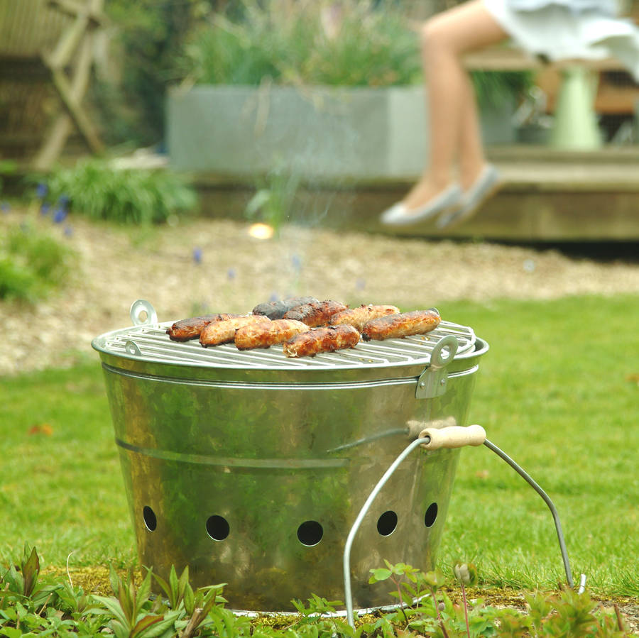 galvanised bucket barbecue by all things brighton beautiful