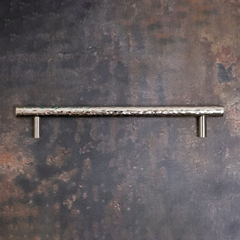 Solid Brass Nickel Hammered Cabinet Pull Handles, 10 of 12