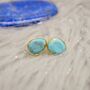 Turquoise Gold Plated Sterling Silver Studs, thumbnail 3 of 7