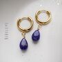 Lapis Lazuli Hoop Earrings, thumbnail 1 of 12