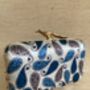 Blue Rectangular Gold Bird Clasp Clutch Bag, thumbnail 7 of 12