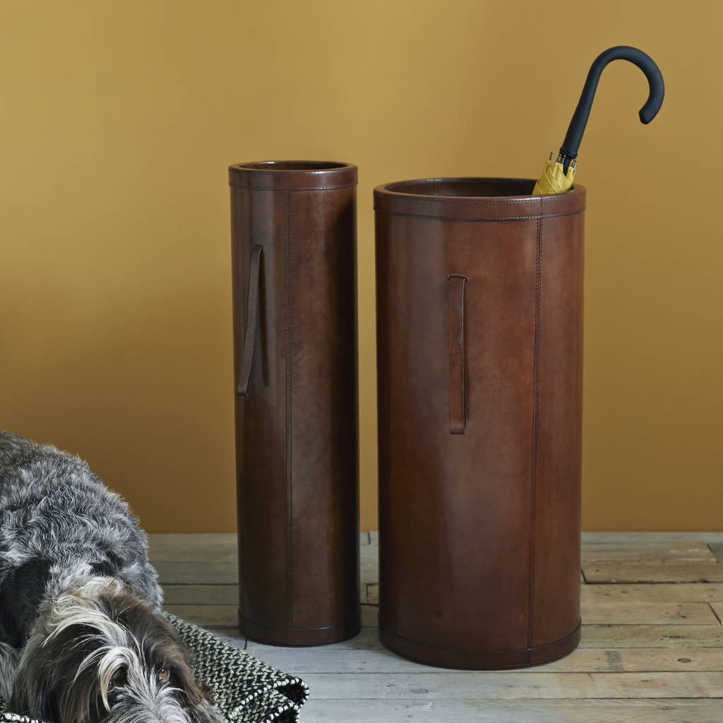 Leather Umbrella Stand By Life Of Riley, Leather Umbrella Stand