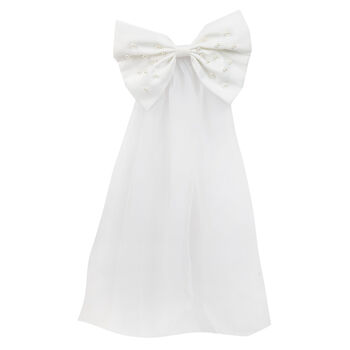 White Pearl Bride To Be Hen Party Bow Veil, 2 of 2