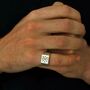 Family Initials Large Square Personalised Signet Ring, thumbnail 4 of 9