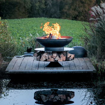 Fire Pit With Grill: Ring Of Logs 90 Swing Arm BBQ Rack, 4 of 9