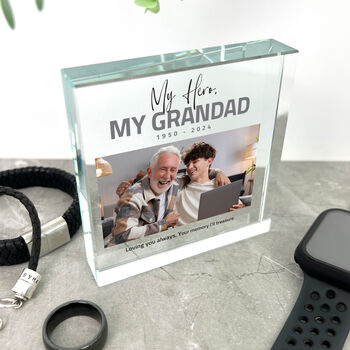 Personalised Memorial Bold Text Photo Crystal Token, 4 of 6