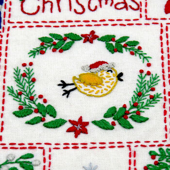 Christmas Advent Calendar Hand Embroidery Kit, 10 of 12