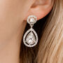 Silver Colour Tear Drop Crystal Earrings, thumbnail 1 of 3