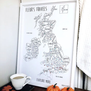 Personalised United Kingdom And Ireland Pin Board Map, 5 of 11