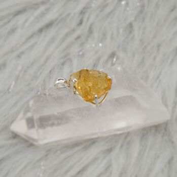 Raw Citrine Pendant On Sterling Silver Chain Neckace, 3 of 8