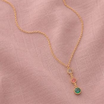 Mother And Two Children Birthstone Pendant Necklace, 2 of 10