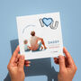 Daddy's Little Boy Blue Heart Balloon Father's Day Card, thumbnail 1 of 2
