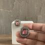 Amy Pink And Cz Oversized Studs, thumbnail 4 of 6