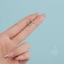 Tiny Opal Curved Bar Stud Earrings Sterling Silver, thumbnail 2 of 10