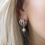Silver Plated Triple Hoop Pearl Earrings, thumbnail 1 of 6
