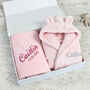 Personalised Dressing Gown And Blanket Baby Girl Hamper, thumbnail 1 of 9