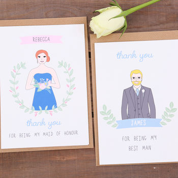 Bridesmaid Personalised Thank You Or Will You Be Card, 5 of 7