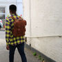 'Kingsley' Men's Leather Laptop Backpack In Tan, thumbnail 7 of 12