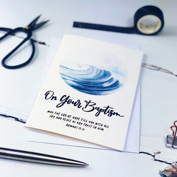 On Your Baptism Watercolour Card Baptism Card, 2 of 5