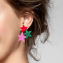 Colourful Statement Star Earrings In Emerald Acrylic, thumbnail 1 of 5
