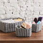 Pack Of Three Woven Cotton Rope Organizer Storage, thumbnail 3 of 4