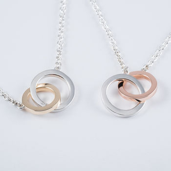 Rose Or Yellow Gold 9ct And Silver Unity Necklace, 4 of 4