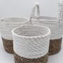Seagrass Basket Set Natural And White, thumbnail 3 of 5