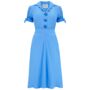 Iris Dress In Palace Blue Vintage 1940s Style, thumbnail 1 of 3