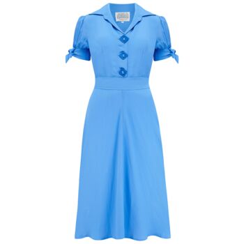 Iris Dress In Palace Blue Vintage 1940s Style, 2 of 3