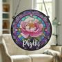 Peony Personalised Stained Glass Effect Suncatcher, thumbnail 6 of 7