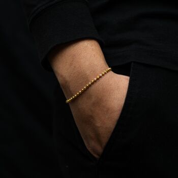 Gold And Silver Moon Cut Bead Chain Bracelet For Men, 7 of 10