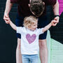 Personalised Heart Daddy Or Mummy + Me Kid's T Shirt, thumbnail 1 of 12