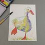 Dizzy Duck Watercolour Print, thumbnail 1 of 2