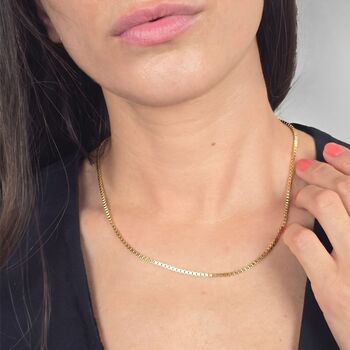 18ct Gold Filled Box Link Chain Necklace, 3 of 4