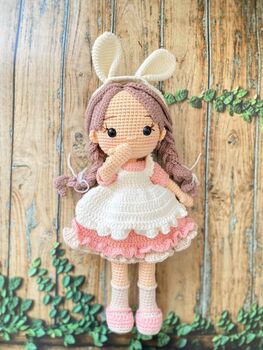 Organic Handmade Crochet Doll With Removable Clothes, 6 of 12