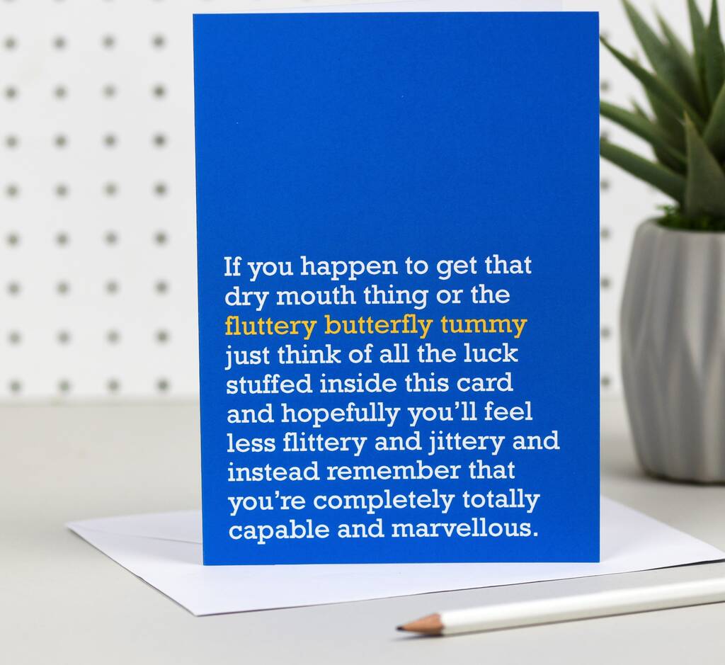 'Fluttery Butterfly Tummy' Good Luck Card, 1 of 4