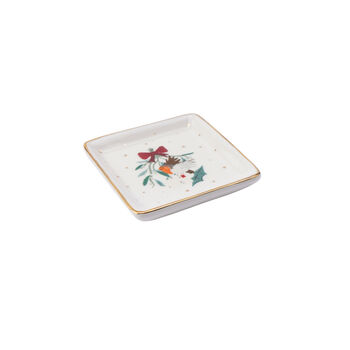 Robin And Gold Star Square Jewellery Dish With Gift Box, 3 of 4