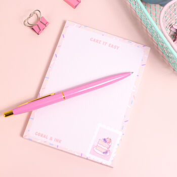 Cute Pink Cake A6 Memo Notepad, 4 of 4